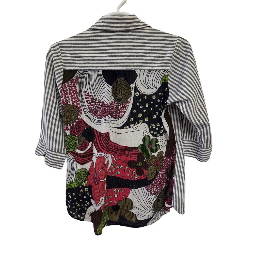 Parsley & Sage XL Art To Wear Tunic Patchwork Floral Lagenlook Whimsigoth